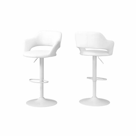 CLEAN CHOICE Barstool - White & White Metal Hydraulic Lift CL2618144